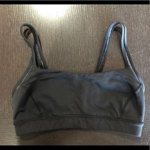 Lululemon black sports bra, with thin mesh accent